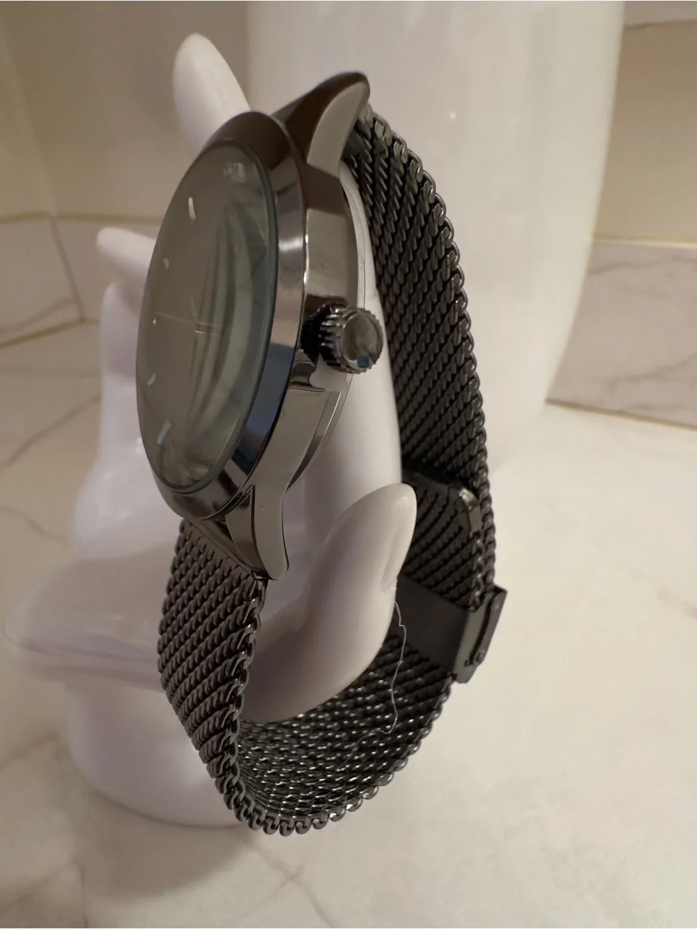 Geoffrey Beene Men's Black Mesh Bracelet Watch